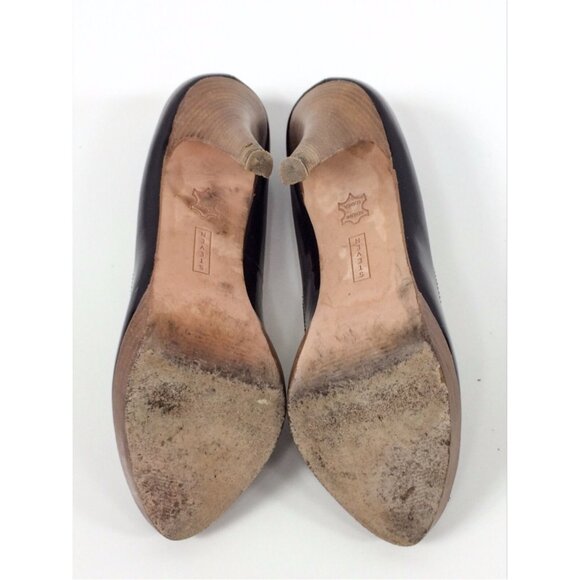 Vintage Y2K Steve Madden Black Patent Leather Peep Toe Office Siren Pumps Heels - Picture 9 of 12